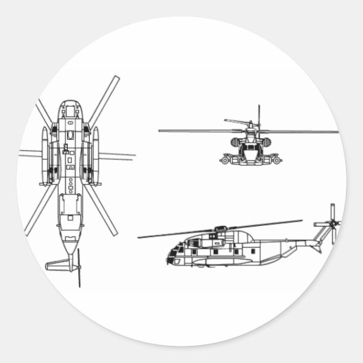 CH-53 Zee Stallion Ronde Sticker (Voorkant)
