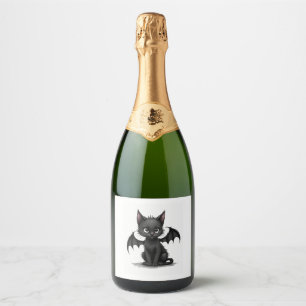 Ch Ch Meow Meow Scary Vrijdag Costume Halloween Sparkling Wijnetiket