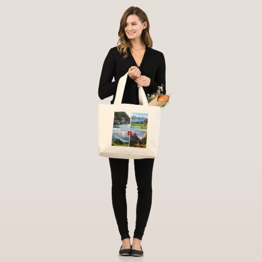 CH Zwitserland - Interlaken - Thun-Thunerse meer Grote Tote Bag (Voorkant (model))