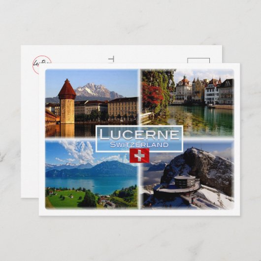 CH Zwitserland - Lucerne - Chapel Bridge - Old Tow Briefkaart (Voorkant / Achterkant)