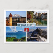 CH Zwitserland - Lucerne - Chapel Bridge - Old Tow Briefkaart (Voorkant)