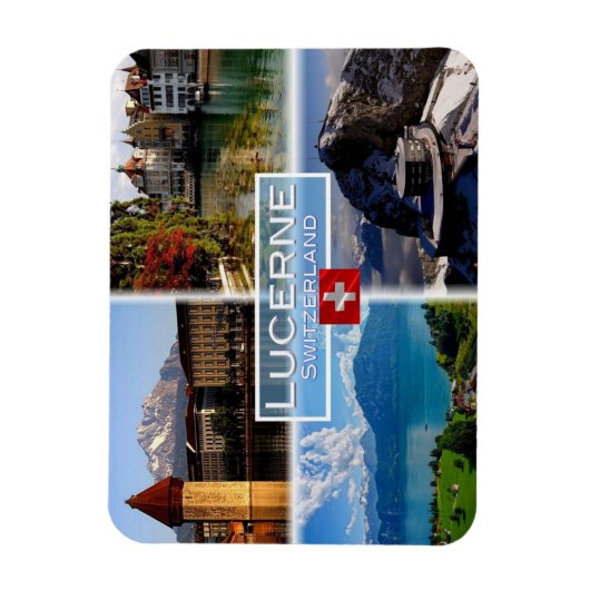 CH Zwitserland - Lucerne - Chapel Bridge - Old Tow Magneet (Verticaal)