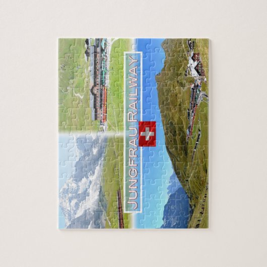 CH Zwitserland - spoorweg Jungfrau - Legpuzzel (Verticaal)