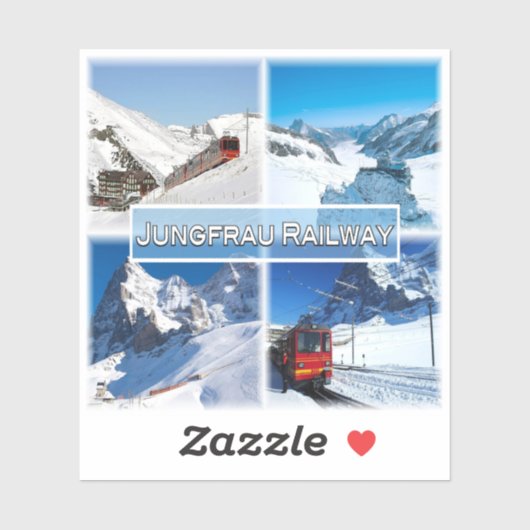 CH Zwitserland - spoorweg Jungfrau - Sticker (Vel)