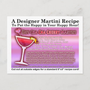 CHA CHA CHERRY MARTINI RECETTE CARTE POSTALE