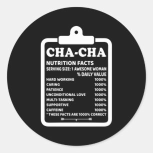 Cha-Cha Voedingsfeiten Oma Ronde Sticker