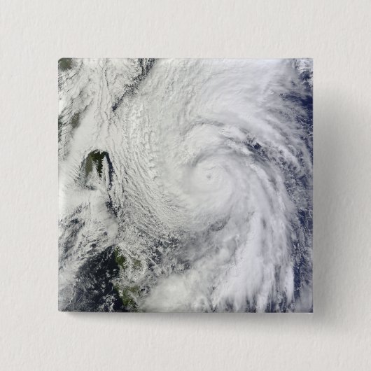 Chaba-tyfoon op het Filipijnse Zee Vierkante Button 5,1 Cm (Voorkant)