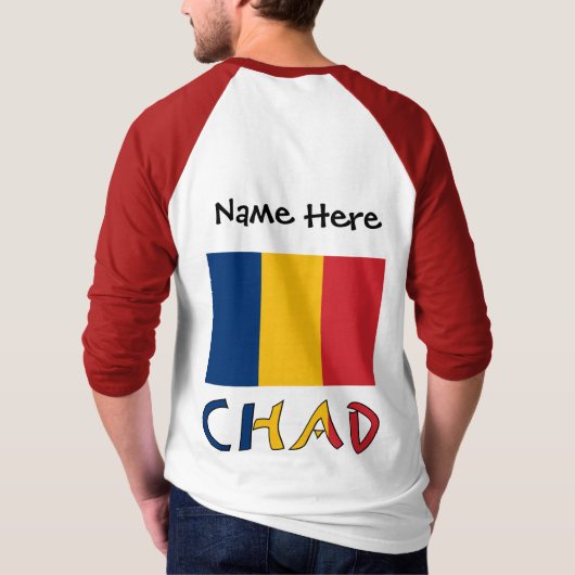 Chad en Chadian Flag gepersonaliseerd T-shirt (Achterkant)