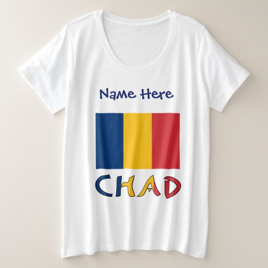 Chad et drapeau tchadien Personnalisé (Design devant)