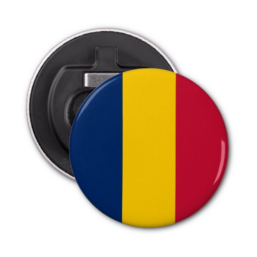 Chad Flag Button Flesopener (Voorkant)