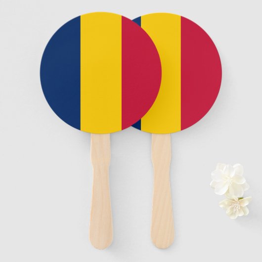 Chad Flag Handwaaier (Voorkant en achterkant)