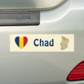 Chad Flag Heart + Map Bumpersticker (Op auto)