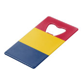 Chad Flag Kredietkaart Flessenopener (Voorkant Gekanteld)
