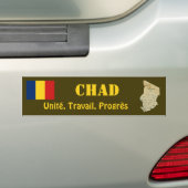 Chad Flag + Map Bumpersticker (Op auto)
