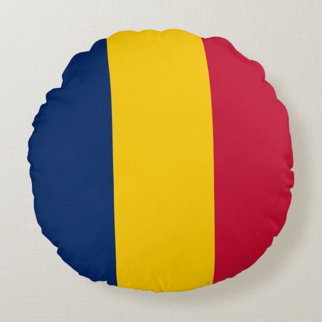 Chad Flag Rond Kussen (Voorkant)