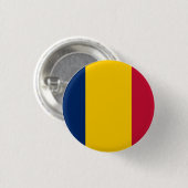 Chad Flag Ronde Button 3,2 Cm (Voorkant /achterkant)