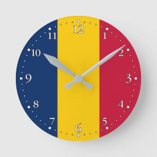 Chad Flag Ronde Klok