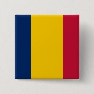 Chad Flag Vierkante Button 5,1 Cm