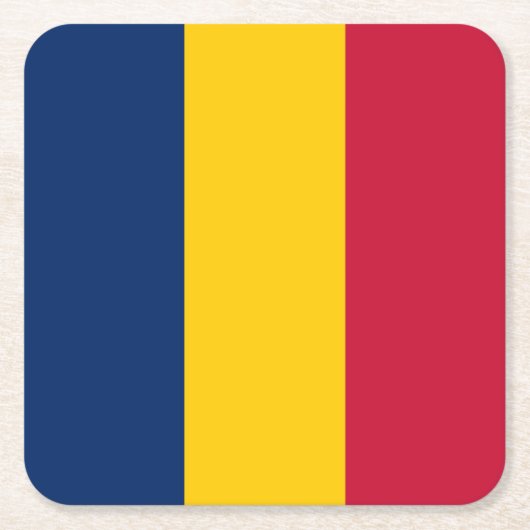 Chad Flag Vierkante Kartonnen Onderzetter (Voorkant)