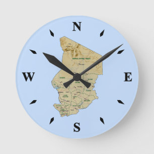 Chad Map Clock Ronde Klok