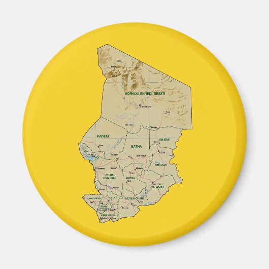Chad Map Magnet Magneet (Voorkant)