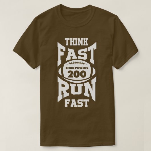Chad Powers Denk Snel Run Snel Wit Tekst T-shirt (Design voorkant)