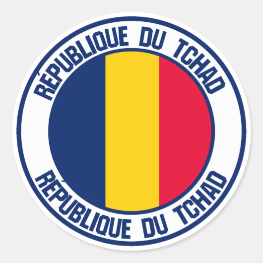 Chad Round Emblem Ronde Sticker (Voorkant)