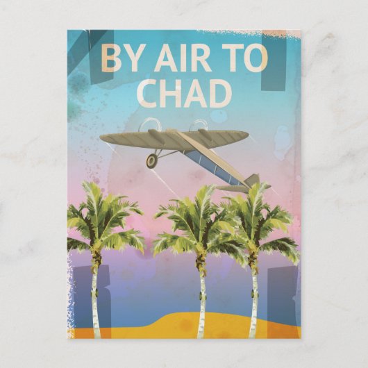 Chad Vintage Travel poster Briefkaart (Voorkant)