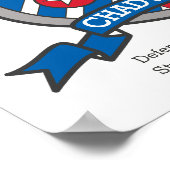 Chadwick boys C name: red blue crest poster (Hoek)