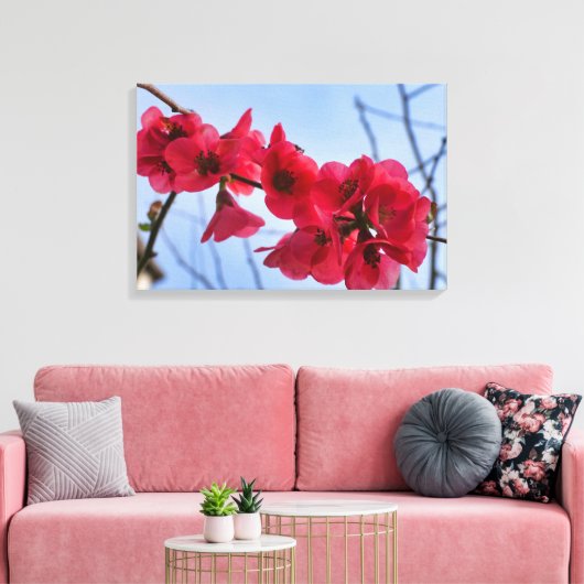 Chaenomeles speciosa canvas afdruk (Insitu (Woonkamer))