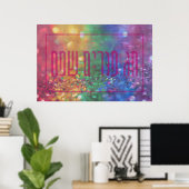 Chag Purim Sameach Hebrew Happy Purim-sequins Poster (Thuiskantoor)