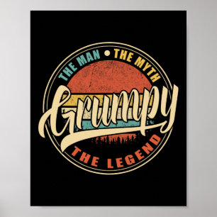 Chagrijnig De Man De Mythe De Legende Vintage Retr Poster
