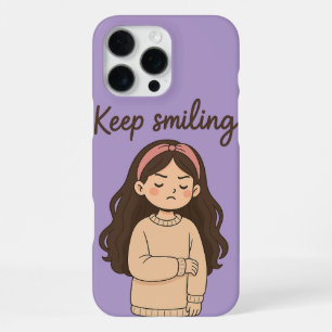 Chagrijnig Sticker Meisje Met Lang Haar & Te Grote iPhone 16 Pro Max Hoesje