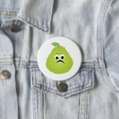Chagrijnig Wazig Peer Gezicht Grappig Fruit Karakt Ronde Button 7,6 Cm (In situ)