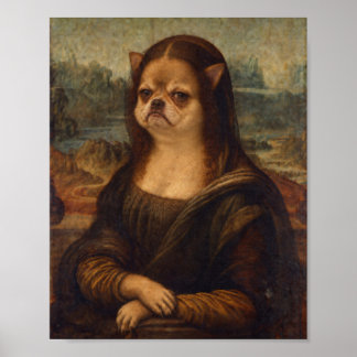 Chagrijnige Chihuahua Mona Lisa Renaissance Portre Poster