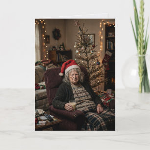 Chagrijnige Dame Sarcasme Kerstmis Kaart