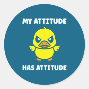 Chagrijnige Eend Dieren Verzet Slecht Ronde Sticker