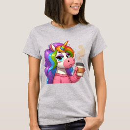 Chagrijnige Eenhoorn Heeft Koffie Nodig Stripverha T-shirt