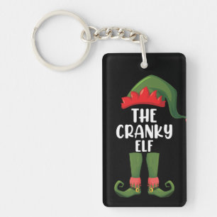 Chagrijnige Elf Familie Matching Groep Kerstmis Sleutelhanger