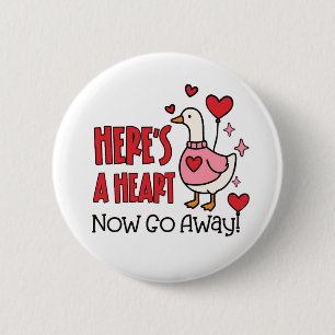 Chagrijnige Gans Anti-Valentijnshart Ronde Button 5,7 Cm