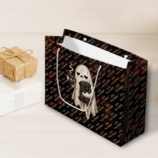 Chagrijnige Geest met Zwarte Pug Hond Meh Hallowee Groot Cadeauzakje