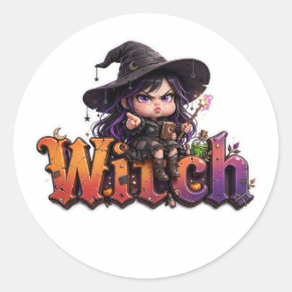Chagrijnige Hek Halloween Sticker Schattige Chibi