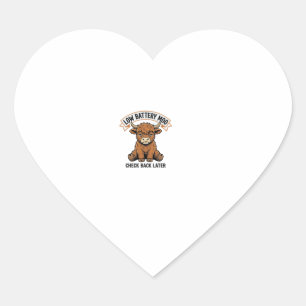 Chagrijnige Hoogland Koe Grappige Offline Stemming Hart Sticker