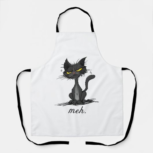 CHAGRIJNIGE KAT - Grappige Meh Kat - Gekke Katten Schort (Voorkant)