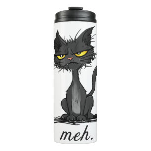 CHAGRIJNIGE KAT - Grappige Meh Kat - Gekke Kattenv Thermosbeker