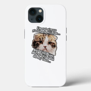 Chagrijnige kat meme voor katteneigenaren en katte iPhone 13 hoesje