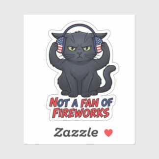 Chagrijnige Kat Niet Fans van Vuurwerk 4 juli Sticker