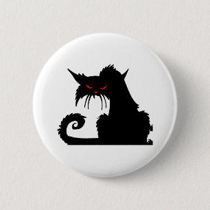Chagrijnige kat    ronde button 5,7 cm