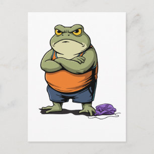Chagrijnige Kikker Grappige Tekenfilm Kikker Briefkaart