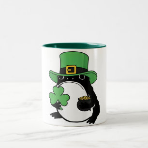 Chagrijnige kikker Japanse St. Patricks Dag Klaver Tweekleurige Koffiemok